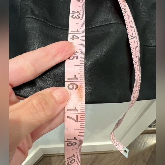 NWT By Anthropologie Faux-Leather Structured Mini Skirt- Black- Size Small - Picture 8 of 10